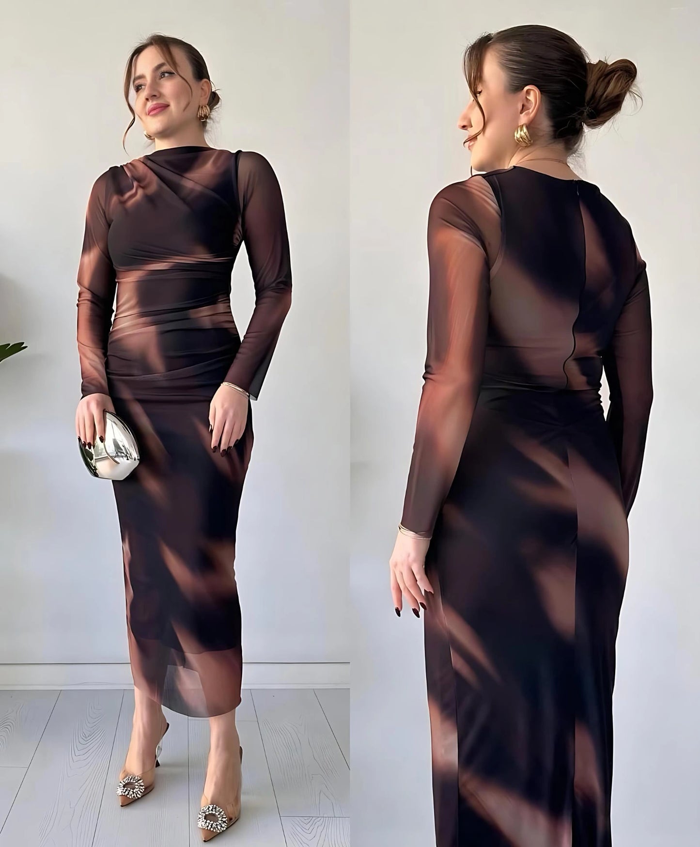 Party Wear Powernet Bodycon Dress