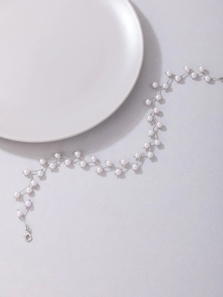 Black Beaded Choker Necklace for Women