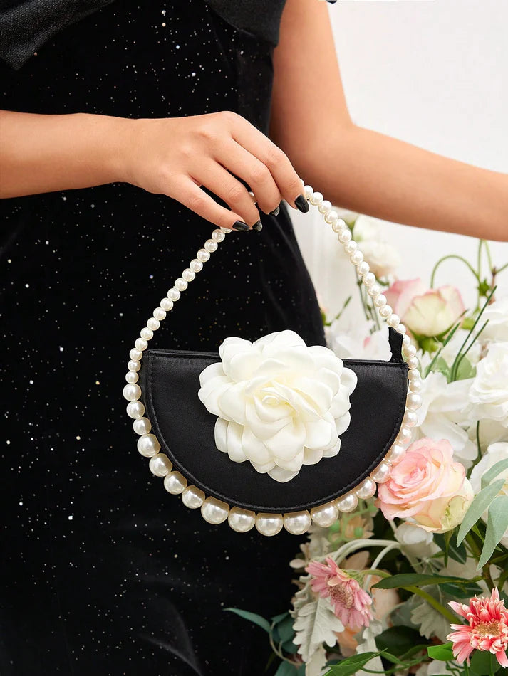 Elegant Floral Mini Top Handle Novelty Bag