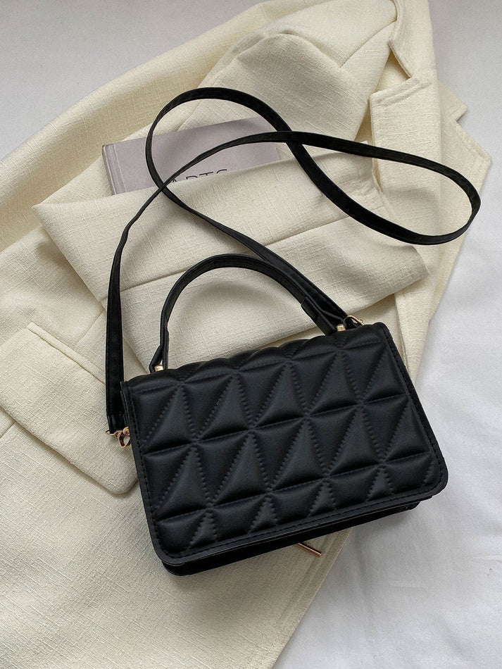 Elegant Mini Flap Top Handle Square Bag