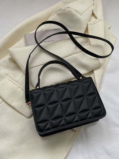 Elegant Mini Flap Top Handle Square Bag