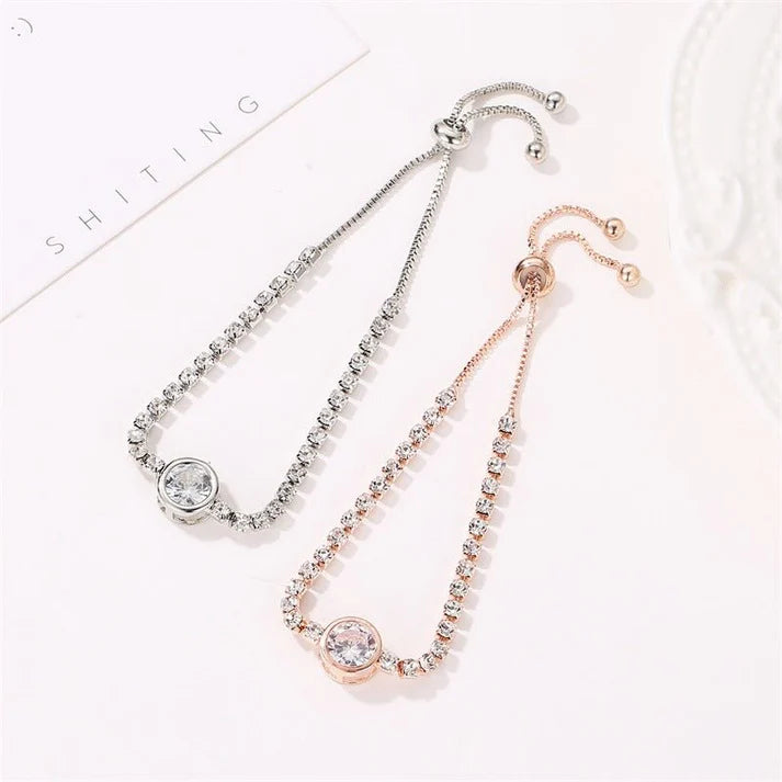 Rose Gold Heart Zircon Bracelet for Women