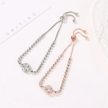 Rose Gold Heart Zircon Bracelet for Women